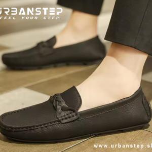Men’s Genuine Leather Formal Shoes – Soft-Soled, Breathable Beige Business Style