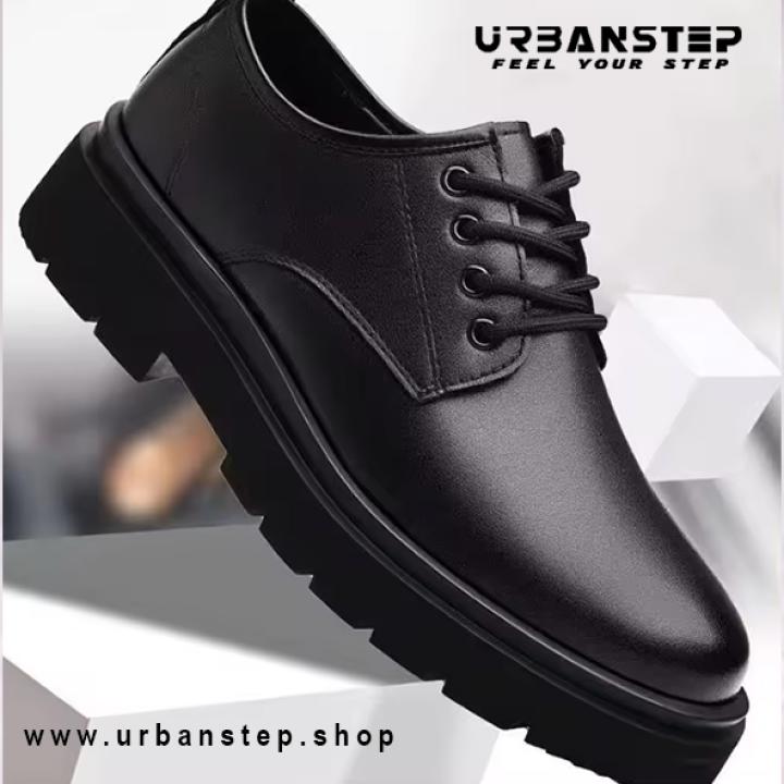 Men’s Black Formal Shoes – Big Head Design with Soft, Anti-Slip Sole