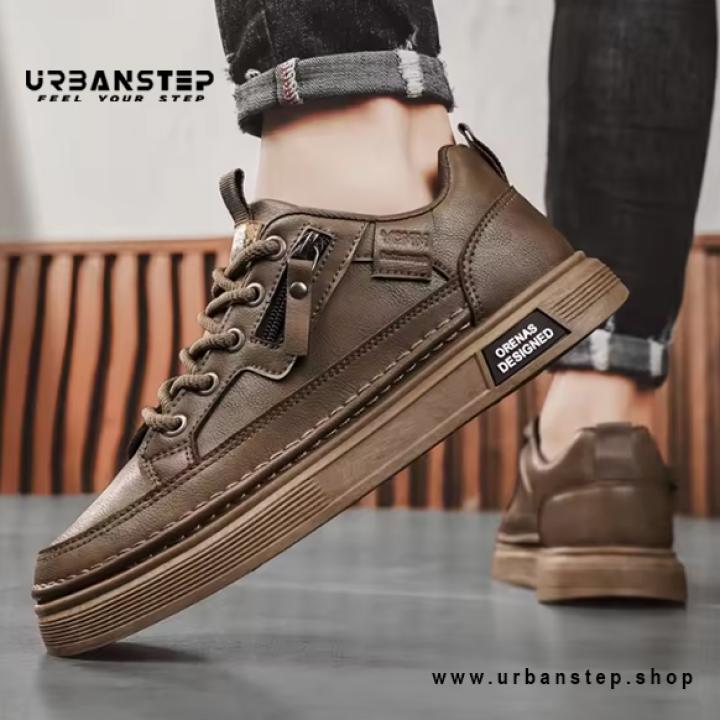 Men’s Premium PU Leather Sneakers – Stylish International Design at Factory Price