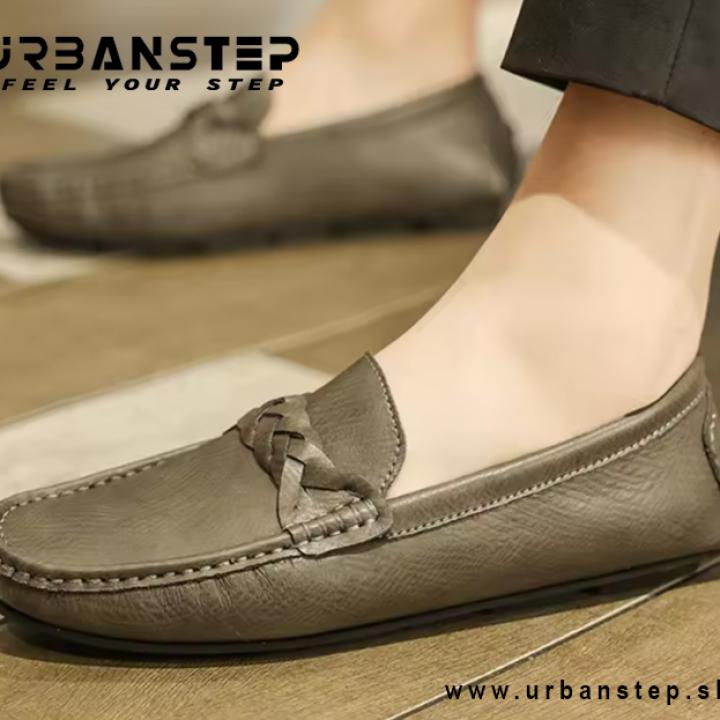 Men’s Genuine Leather Formal Shoes – Soft-Soled, Breathable Beige Business Style