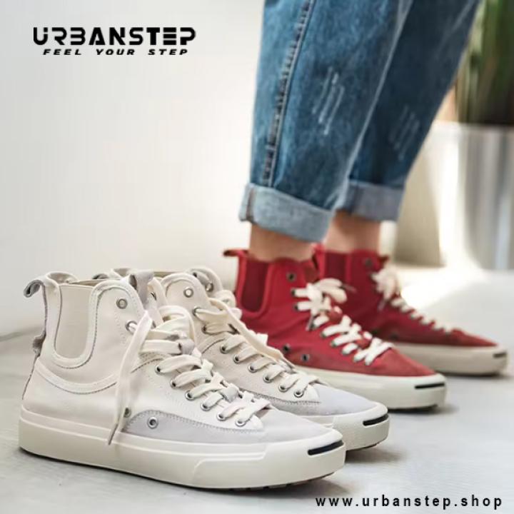 Men’s Breathable Canvas Shoes – Korean-Style Casual White Sneakers