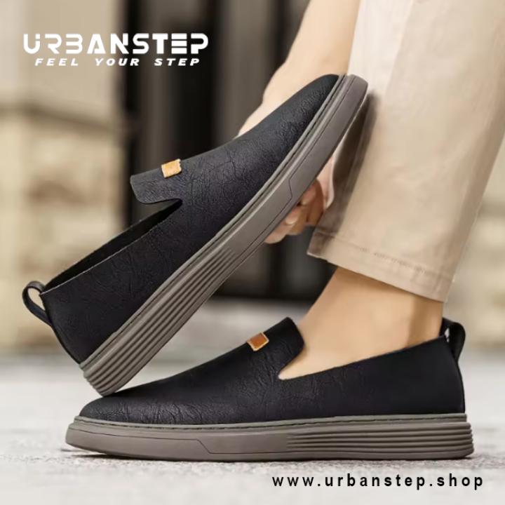 Men’s Leather Penny Loafers – Breathable Slip-On Flats for Casual Spring & Summer